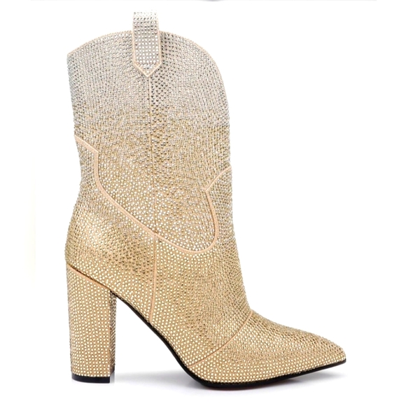 Daniel x Diamond Shoes - Daniel X Diamond Johnny Guitar Gold Glitter Ombre Western Boot....Size ..10